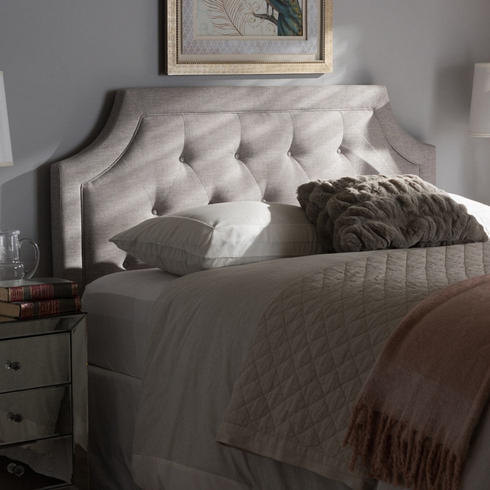 paulette gray king headboard   