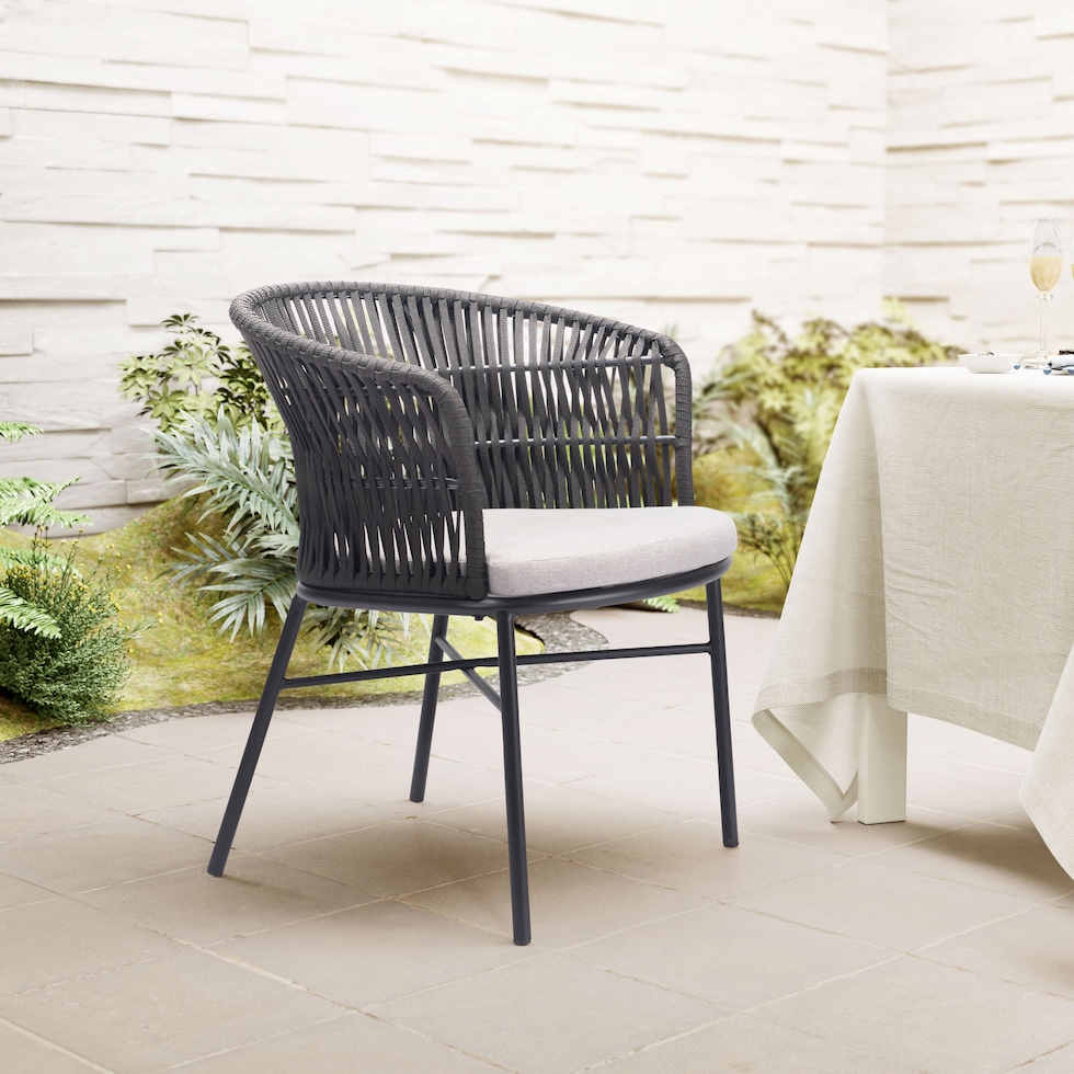 pax black outdoor dining chair   