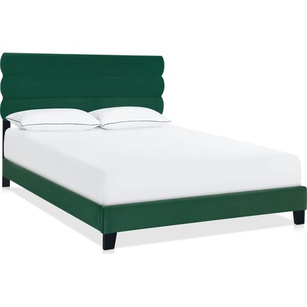 Pearl Queen Upholstered Bed - Emerald