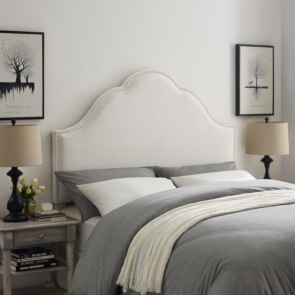 pemberley white king headboard   