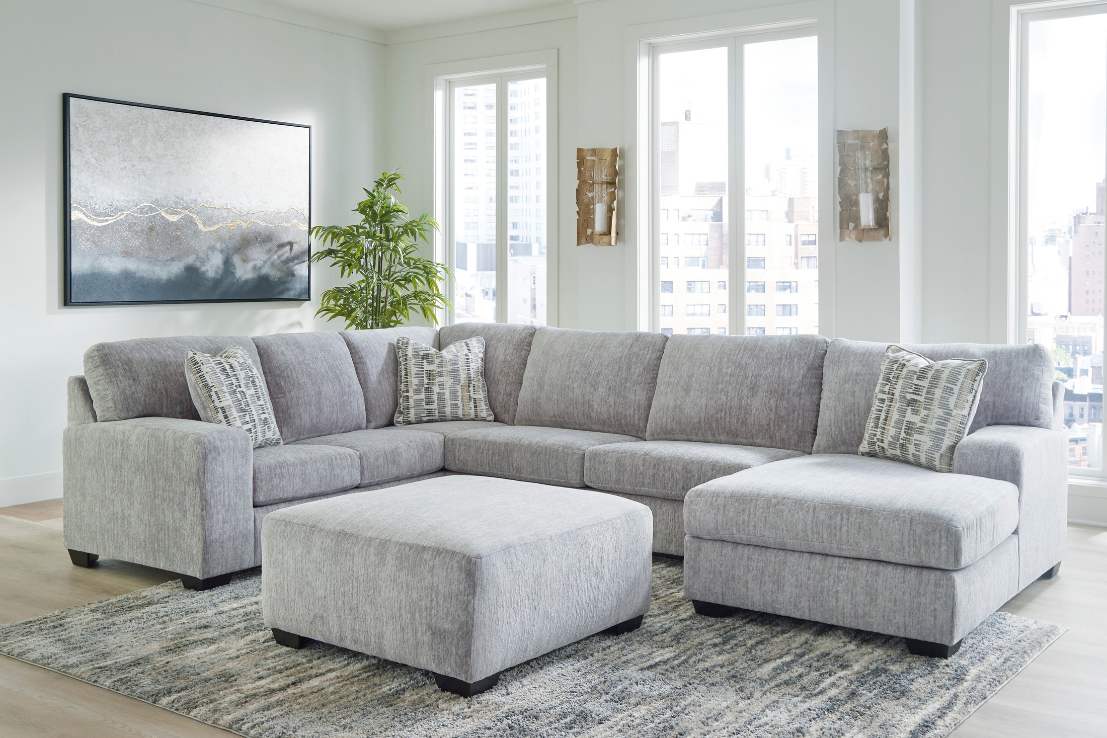 Broyhill Pembrey Sectional and Ottoman American Signature Furniture