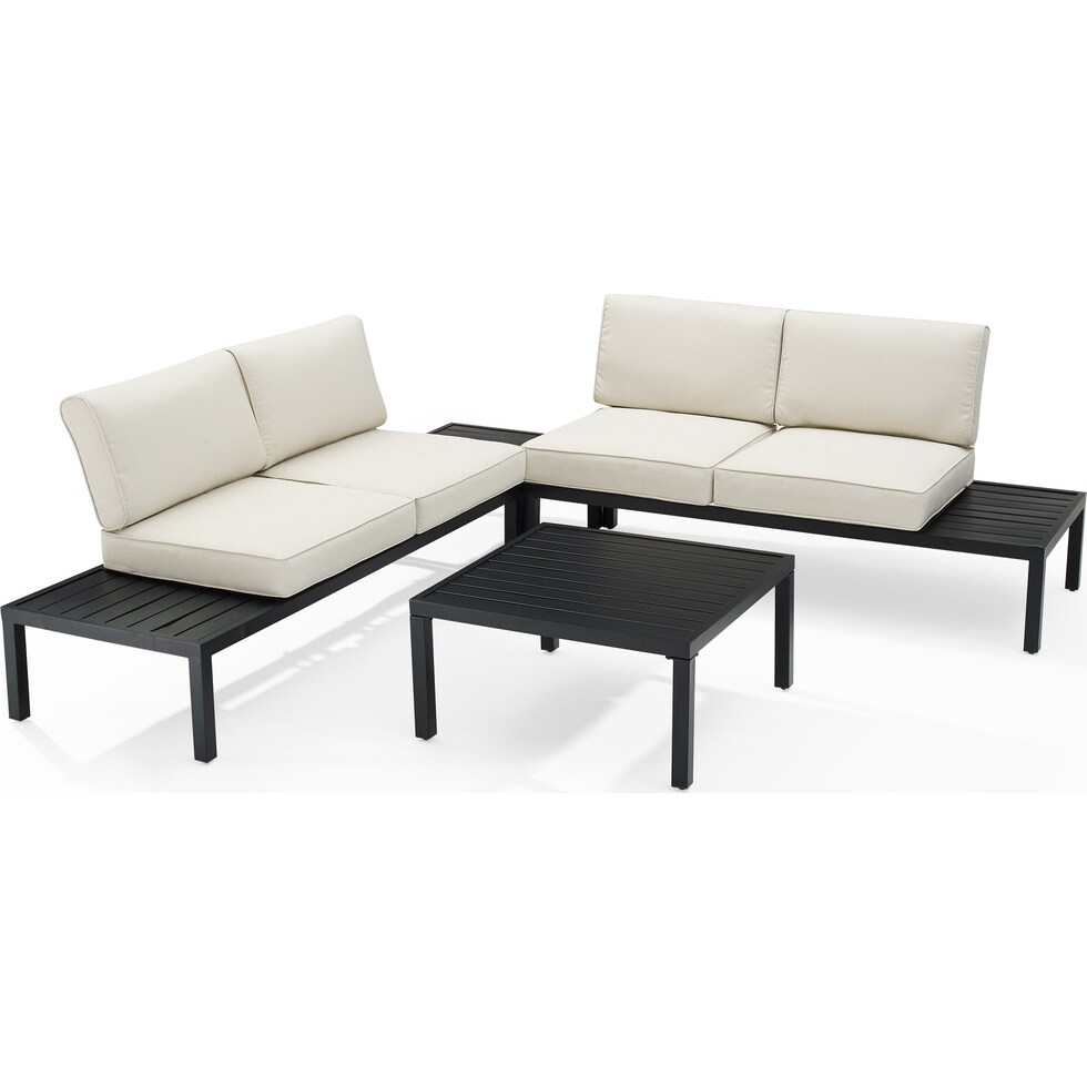 pembroke creme outdoor sectional set   