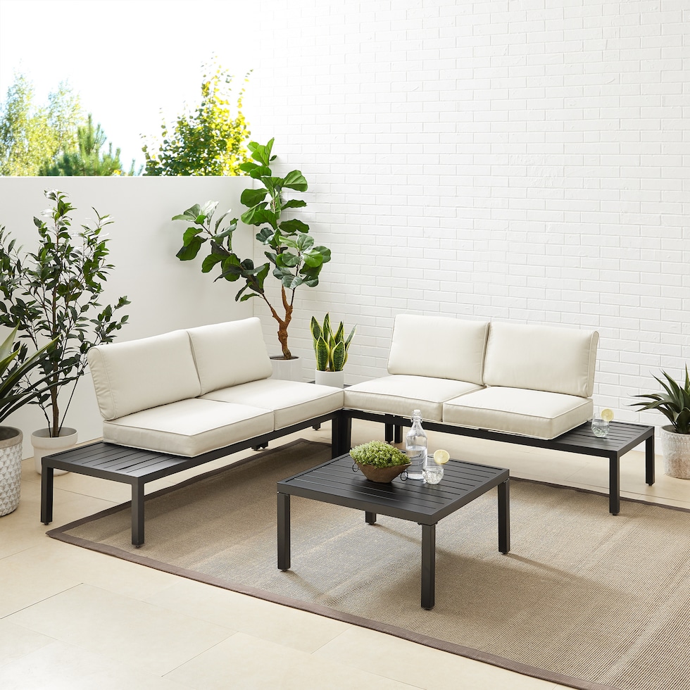 pembroke creme outdoor sectional set   