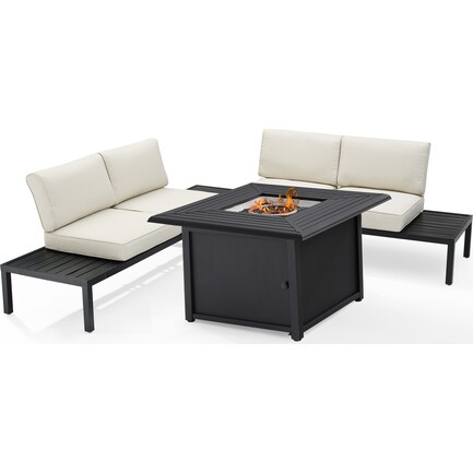 Pembroke 4-Piece Outdoor Sectional and Fire Pit Set
