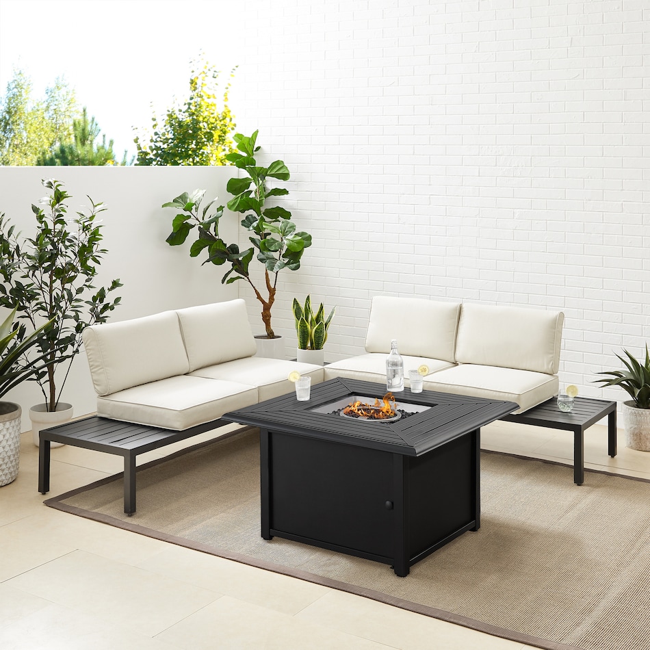 pembroke creme outdoor sectional set   