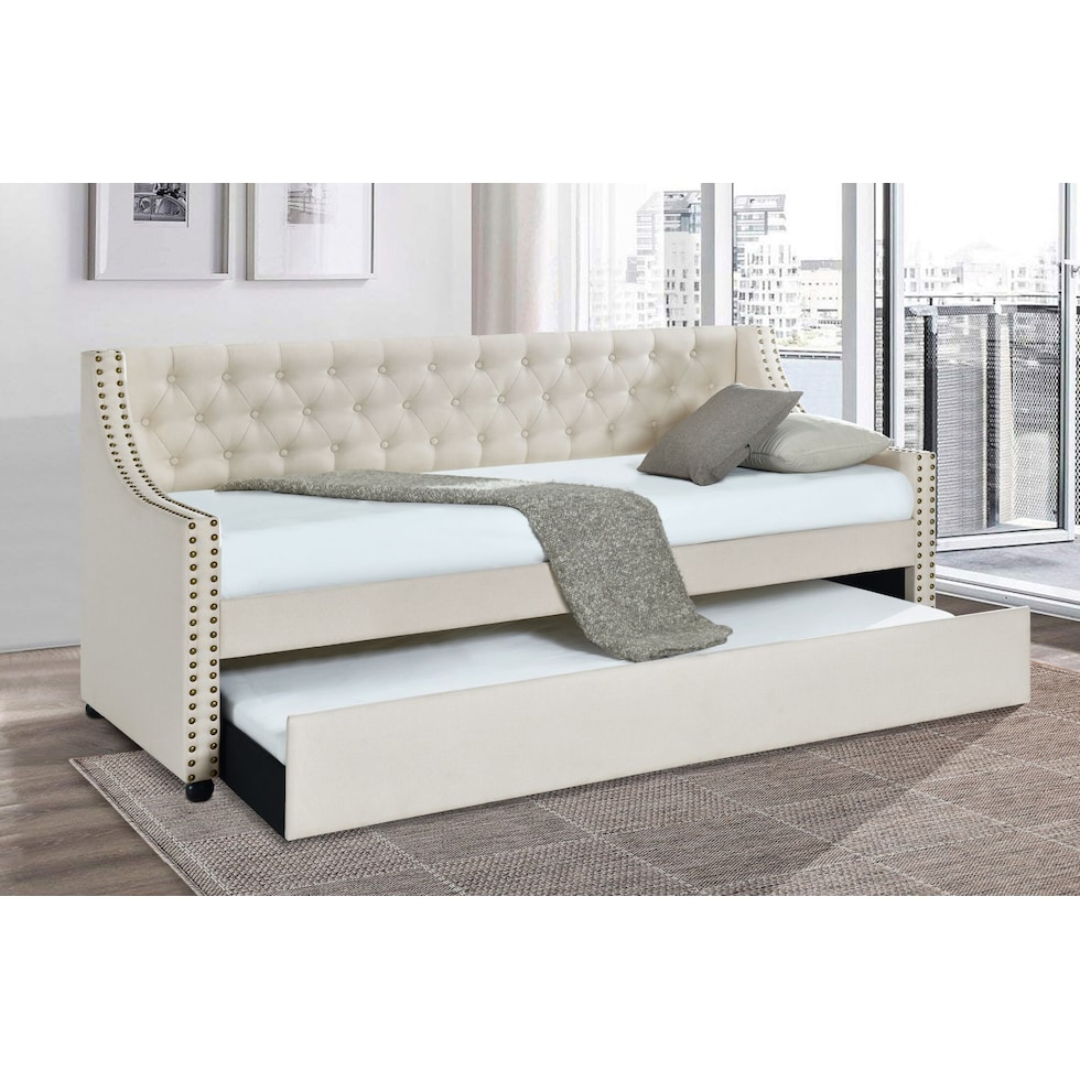 penelope neutral twin daybed with trundle   