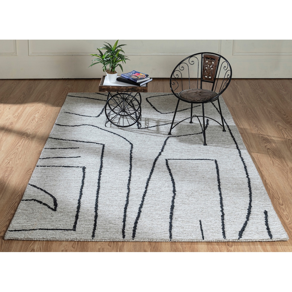 penrose natural black area rug  x    