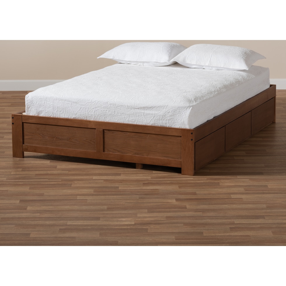 peppa dark brown queen bed   
