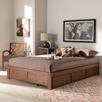 peppa dark brown queen bed   