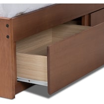 peppa dark brown queen bed   
