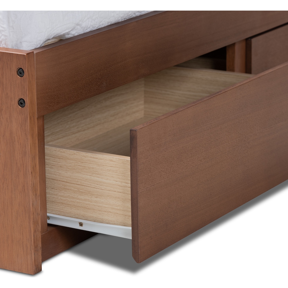 peppa dark brown queen bed   