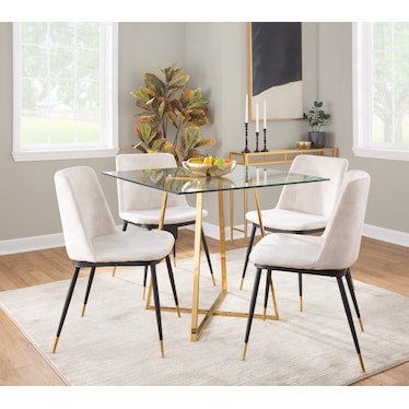 Perkins Dining Table - Clear/Gold