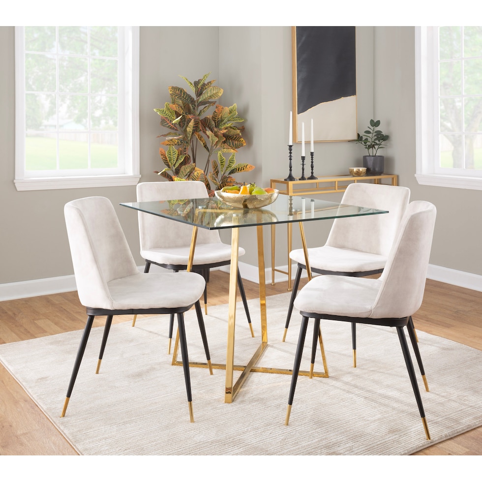 perkins gold dining table   