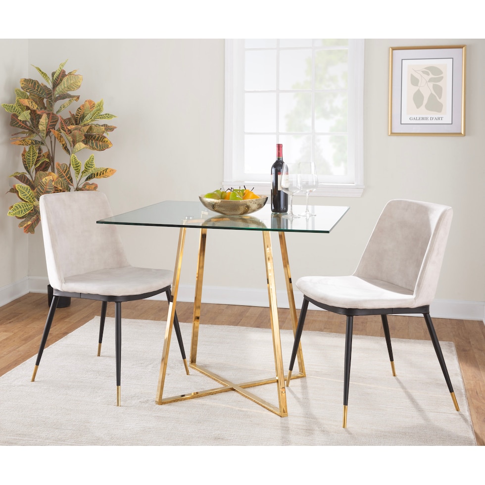 perkins gold dining table   