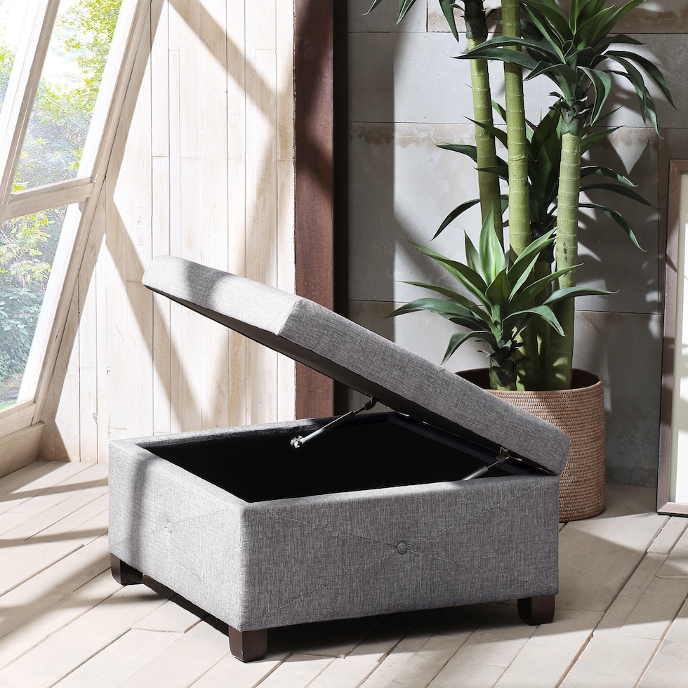 perris gray ottoman   