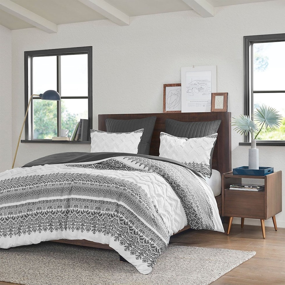 persia gray full queen bedding set   