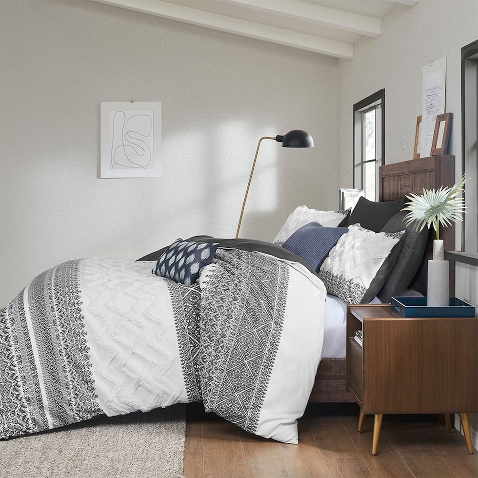 persia gray full queen bedding set   