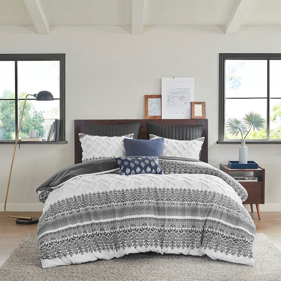 persia gray full queen bedding set   