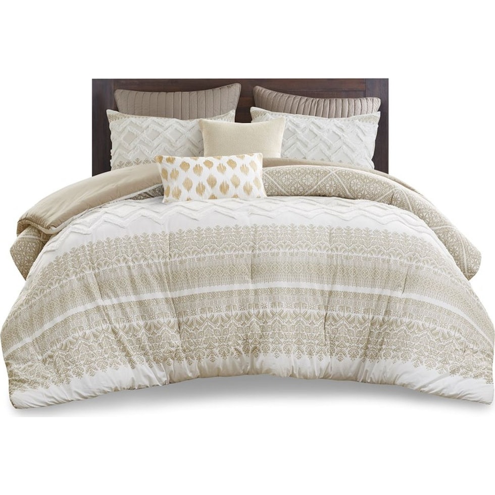 persia light brown king california king bedding set   