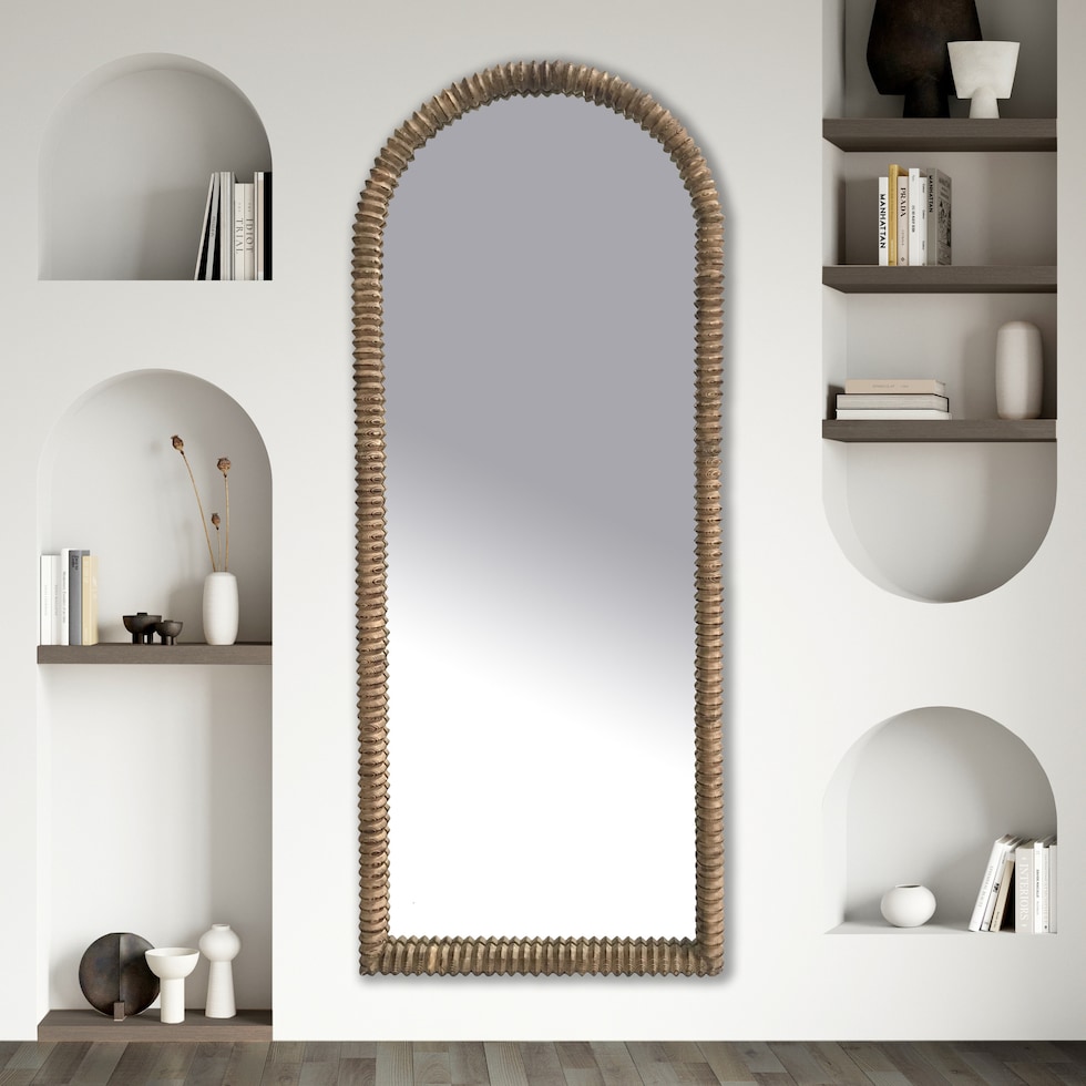 perth gold floor mirror   