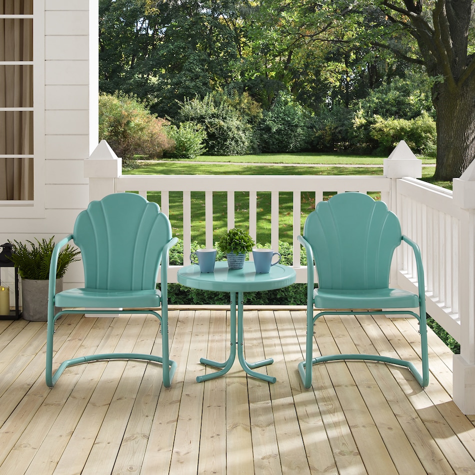 petal blue outdoor chair set   