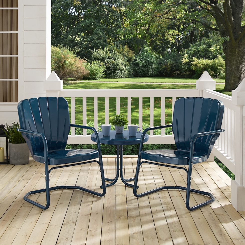 petal blue outdoor chair set   