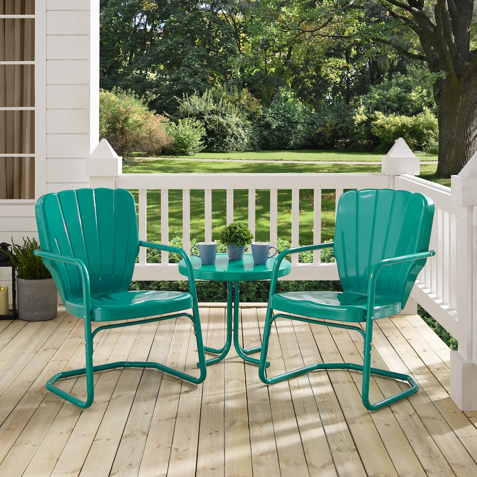 petal blue outdoor chair set   