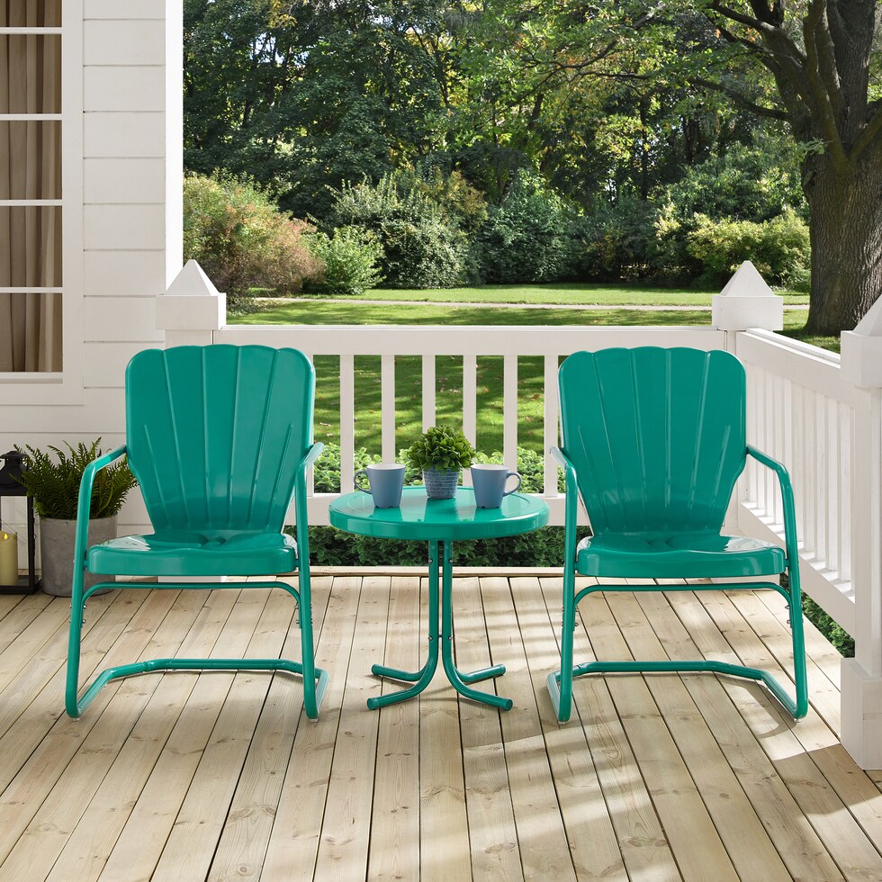 petal blue outdoor chair set   