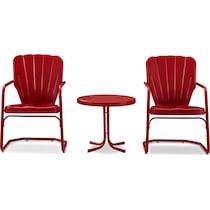 petal red outdoor chair set   