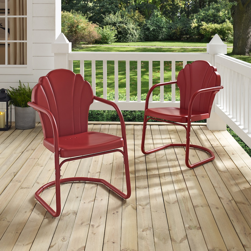 petal red outdoor chair   