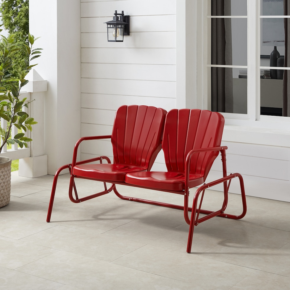 petal red outdoor loveseat   