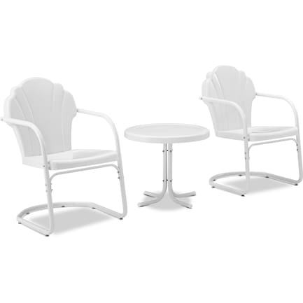 Petal Set of 2 Outdoor Chairs and Side Table - Alabaster White