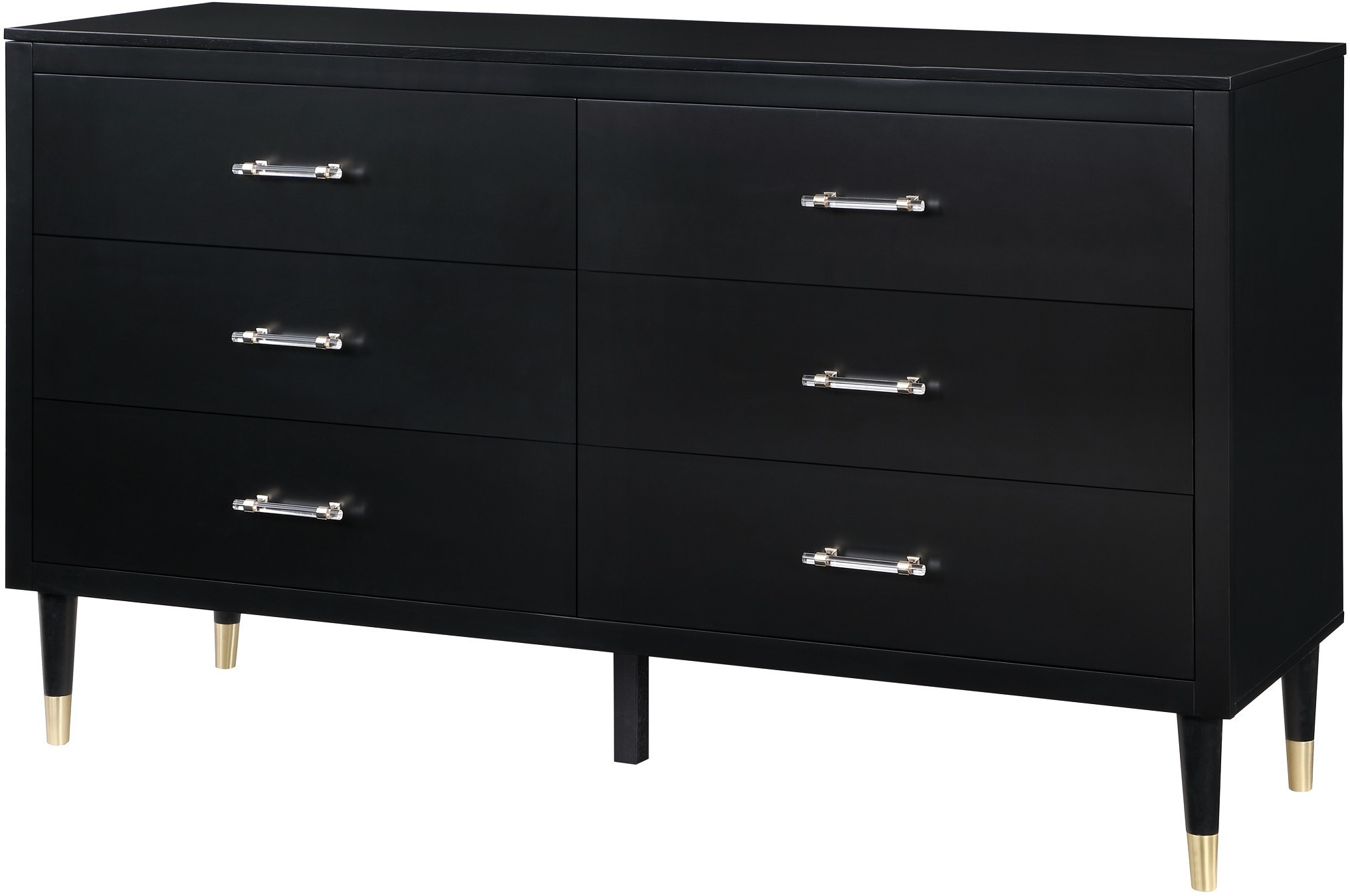 Phaedra 6 Drawer Dresser - Black | American Signature Furniture