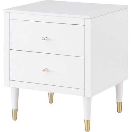 Phaedra 2 Drawer Nightstand - White