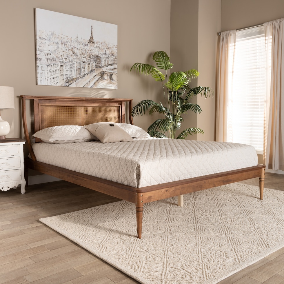 philomena dark brown queen bed   