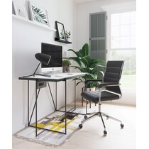 pia black desk chair   