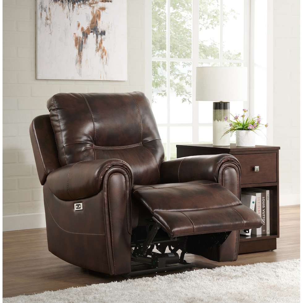 pickford dark brown power recliner   