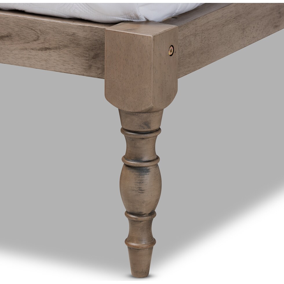 piera gray king bed frame   