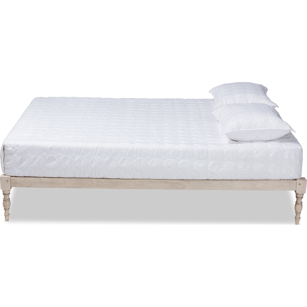 piera white king bed frame   