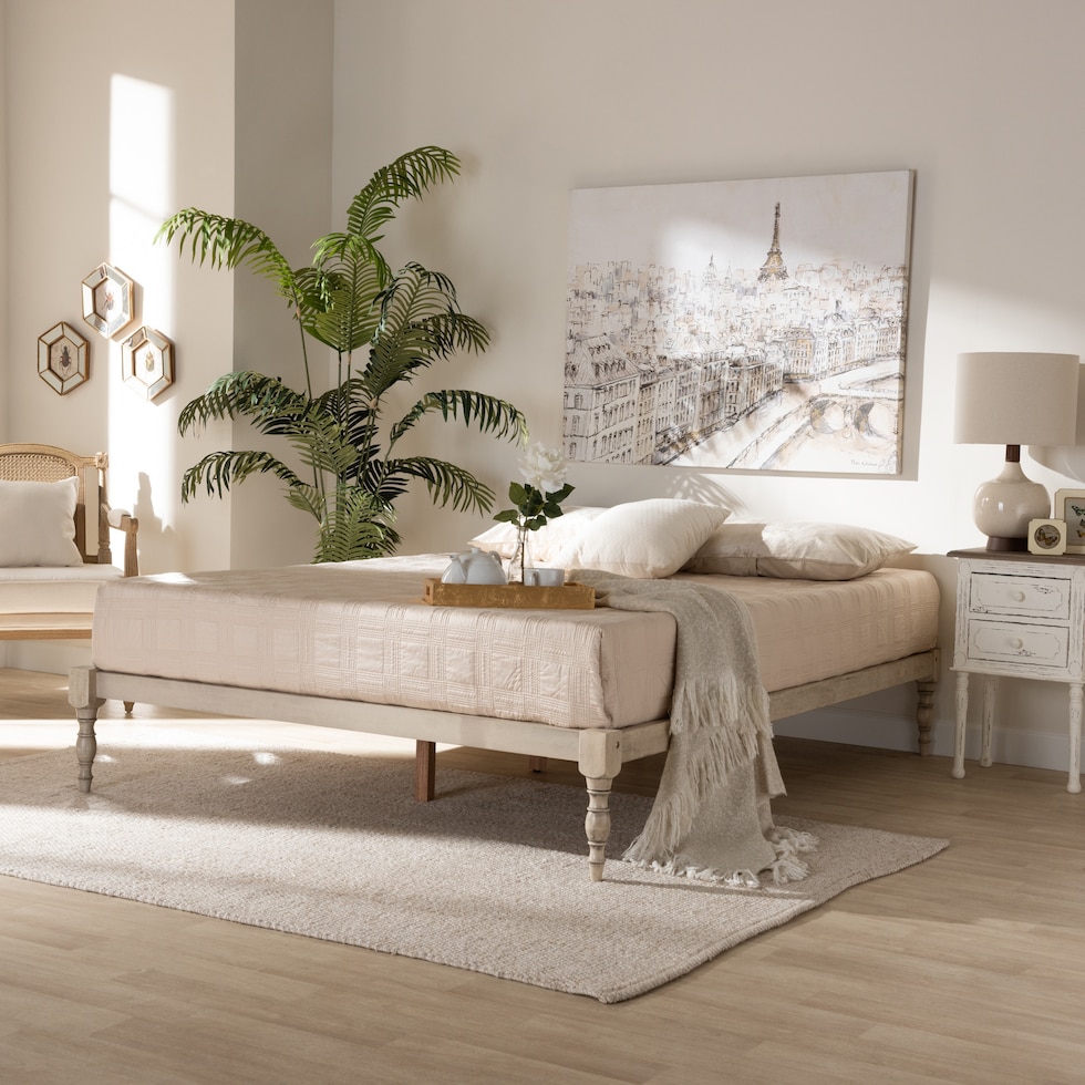 piera white queen bed   