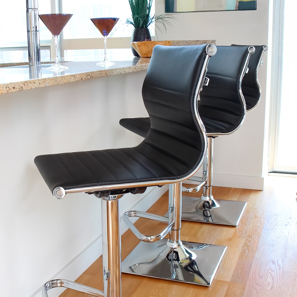 pierce black and chrome bar stool   