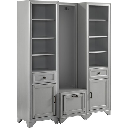 Pierre Hall Tree and 2 Linen Cabinets Set - Gray