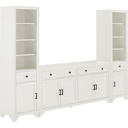 Pierre 2 Bookcases and Sideboard Set - White