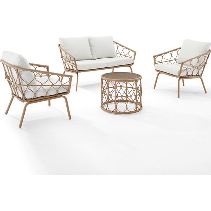 Pine Knoll Outdoor Loveseat, 2 Chairs and Table Set