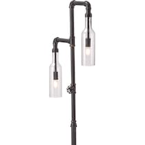 pipe bottle black floor lamp   