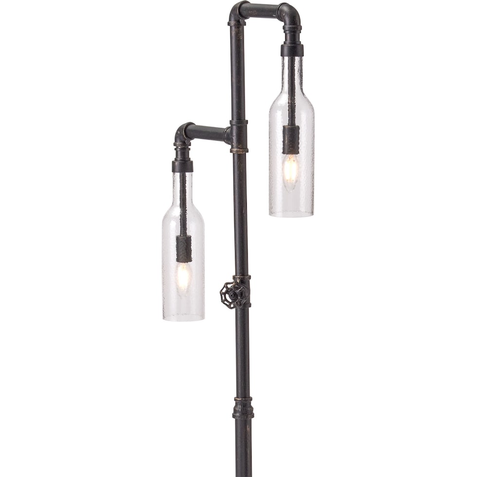 pipe bottle black floor lamp   