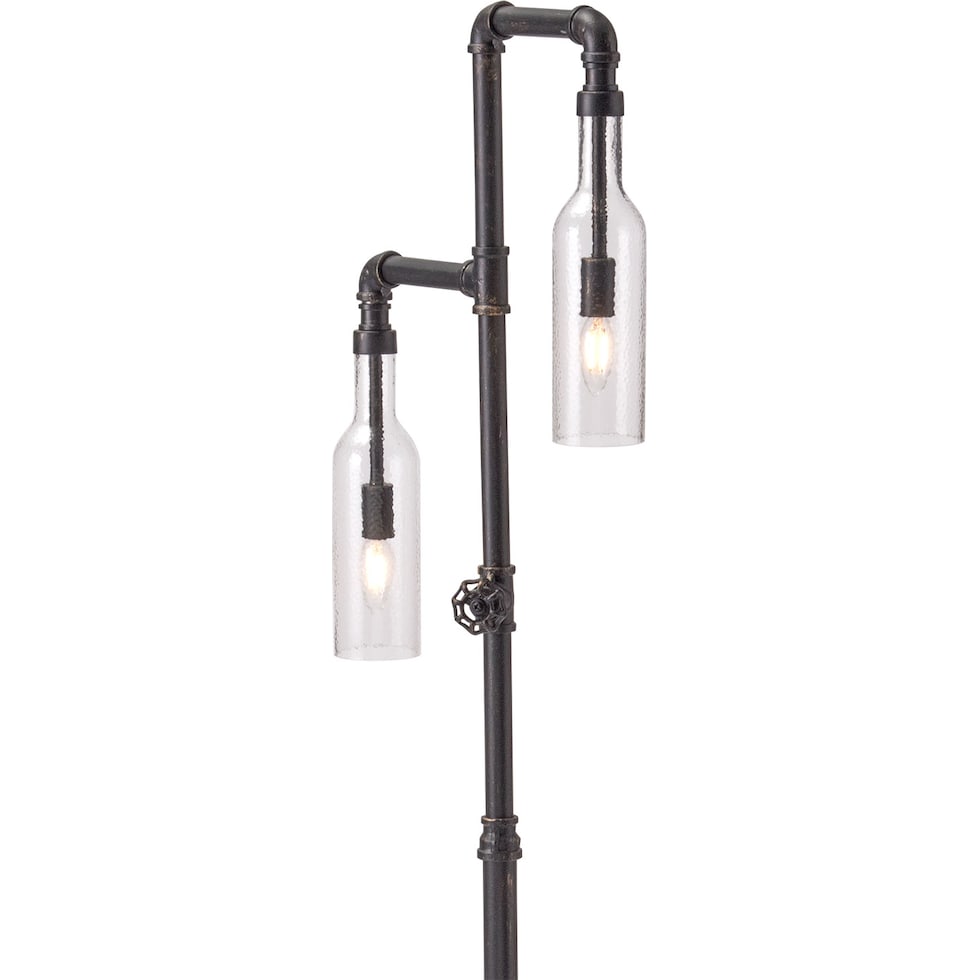 pipe bottle metal matte black floor lamp   