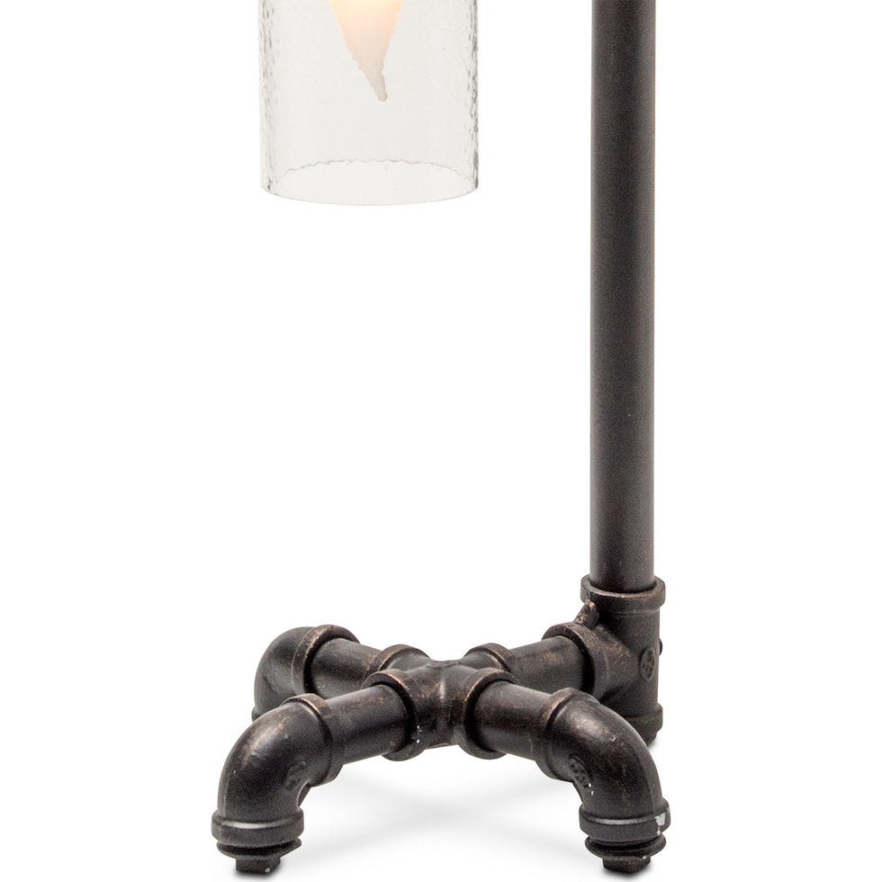 pipe bottle metal matte black table lamp   