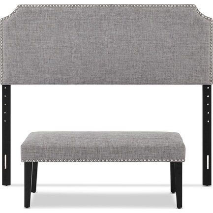Piper Queen Upholstered Headboard and Bench Set