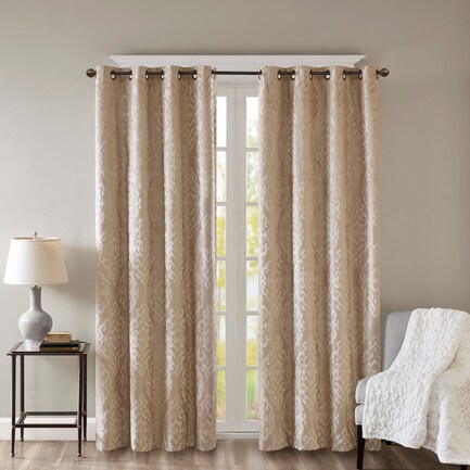 Placid 95" Blackout Curtain Panel - Champagne